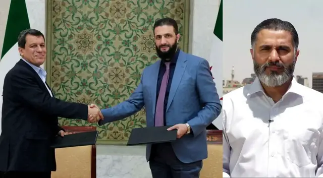 'Video thumbnail for SDF leader meets Syrian president and US envoy in Damascus amid doubts over integration agreement'