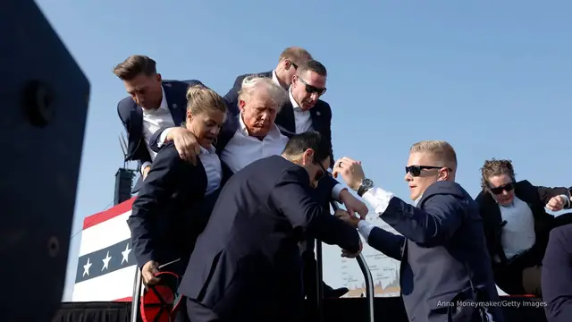 'Video thumbnail for Secret Service suspends six agents after Trump rally assassination attempt'
