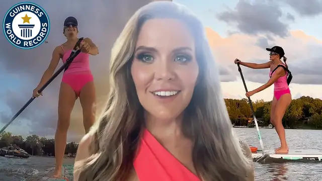 'Video thumbnail for American supermom paddleboards incredible distance across one month'