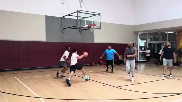 'Video thumbnail for austin bourque: showing off skills at basketball practice'