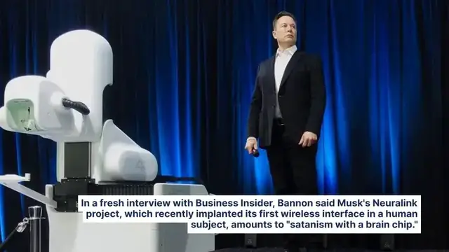 'Video thumbnail for Steve Bannon Says Elon Musk Is 'Evil,' Blasts His Brain Chip Ambitions As 'Techno‑Feudalist' Plot To Hijack Humanity's'