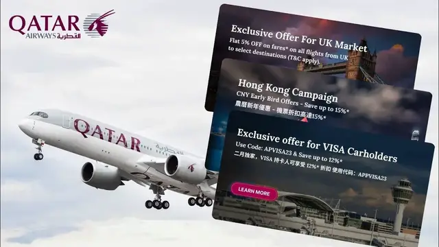'Video thumbnail for Get Ready for Savings: Up to 15% off with Qatar Airways in Feb 2024'