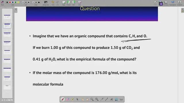 'Video thumbnail for How to determine empirical formula from combustion analysis'