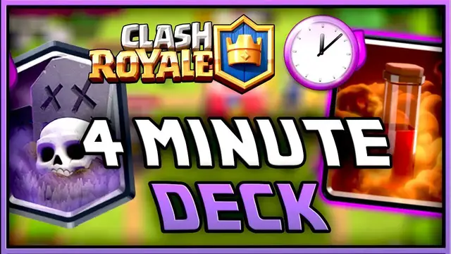 'Video thumbnail for 4 MINUTE DECK!! GRAVEYARD & POISON CRUMBLING CROWN TOWERS TO THE GROUND IN THIS CLASH ROYALE DECK!'