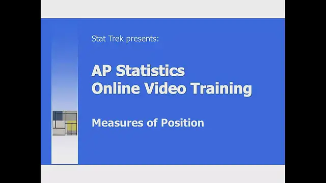 'Video thumbnail for AP Statistics: Percentiles, Quartiles, z-Scores (measures of position)'