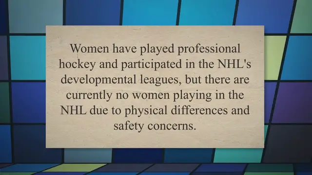 'Video thumbnail for Can women play in the NHL?'