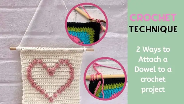 'Video thumbnail for How to attach crochet wall hanging to a dowel Rod'