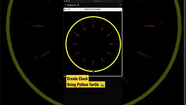 'Video thumbnail for Draw Clock Using Python Turtle 😊 Coding Status #shorts #coding #programming'