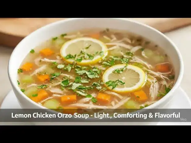 'Video thumbnail for lemon chicken orzo soup'