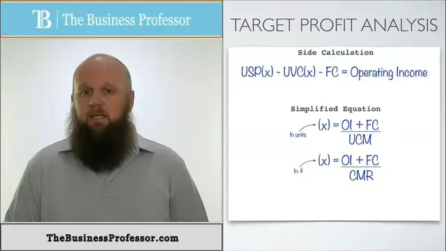 'Video thumbnail for Target Profit (Cost Volume Profit Analysis) - Managerial Accounting'