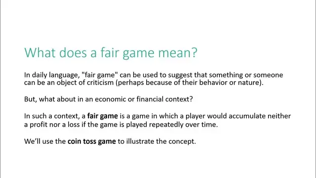 'Video thumbnail for Fair game definition | Investing concepts explained in 2 minutes | #financialliteracy'