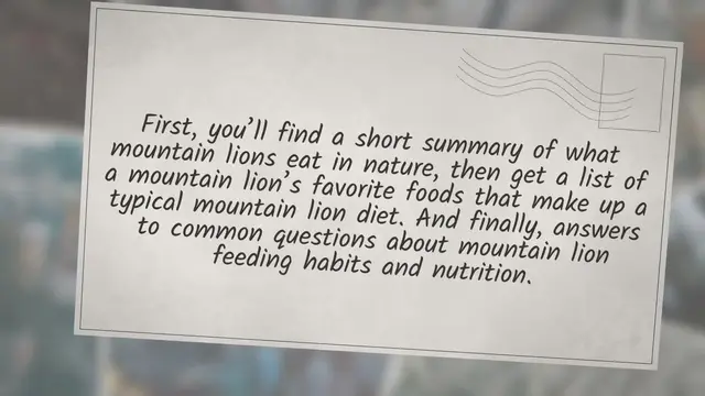 'Video thumbnail for What Do Mountain Lions Eat?'