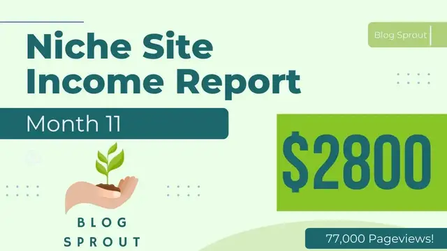 'Video thumbnail for Niche Website Income Report for Blogging - Month 11 with $2800'