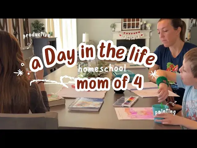 'Video thumbnail for Day in the Life Mom of 4 // Our Entire Homeschool Day'