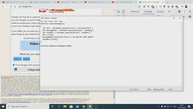 'Video thumbnail for How to Automate Omegle in Javascript | Build a Simple Omegle Bot in Javascript Full Project'