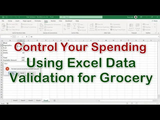 'Video thumbnail for Prevent Entries from Exceeding a Total in Excel Data Validation'