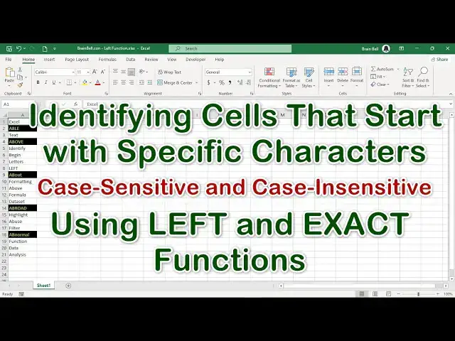 'Video thumbnail for Identifying Cells That Start with Specific Characters in Excel: Case-Sensitive and Case-Insensitive'