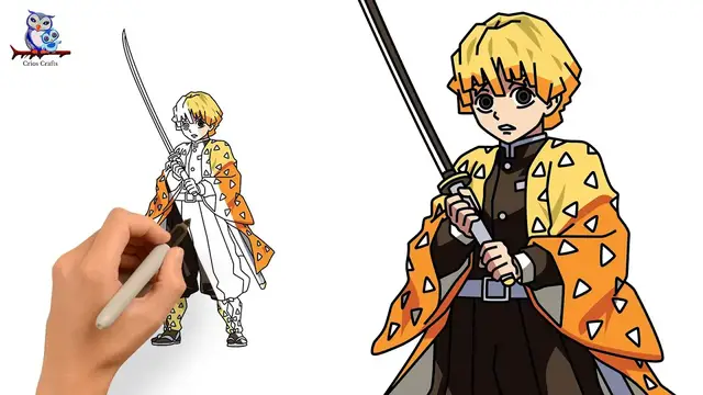 'Video thumbnail for How to Draw Zenitsu Agatsuma Demon Slayer - Step by Step'