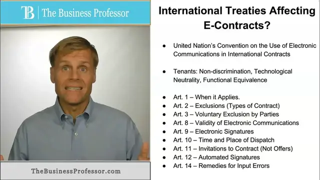 'Video thumbnail for International Treaties and E-Contracts'
