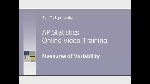 'Video thumbnail for AP Statistics: Measures of Variability'