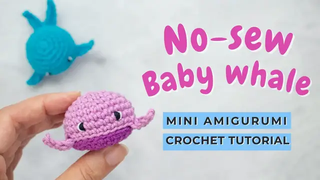 'Video thumbnail for NO-SEW How To Crochet - Easy Amigurumi Baby Whale Tutorial'