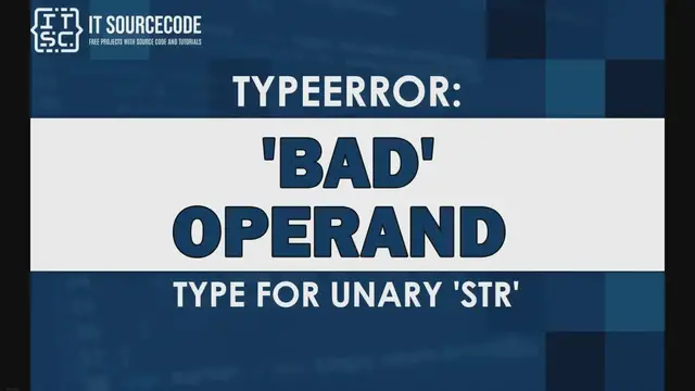 'Video thumbnail for TypeError: bad operand type for unary ‘str’ [SOLVED]'