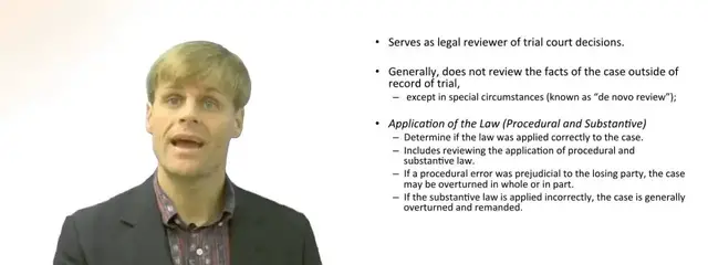 'Video thumbnail for Appellate Court Role - Procedural Review'