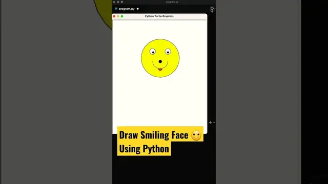 'Video thumbnail for 😊 Draw Smiling Face Using Python Turtle 😊 Emoji Coding Status #shorts #coding #programming'