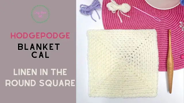 'Video thumbnail for Linen Stitch in the Round Granny Square | Hodgepodge Blanket CAL'