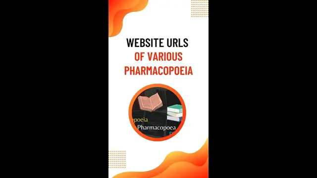 'Video thumbnail for Website URLs of various Pharmacopoeia'