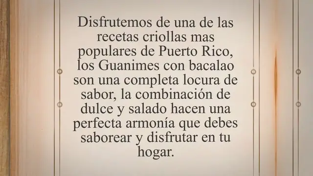 'Video thumbnail for Receta 【GUANIMES CON BACALAO】 de Puerto Rico'