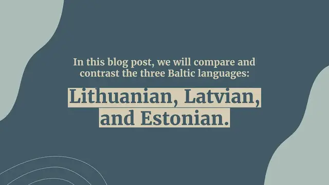 'Video thumbnail for The Baltic languages compared'