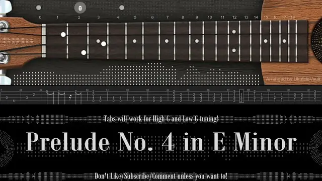 'Video thumbnail for "Prelude No. 4 in E Minor" Fingerstyle Ukulele Tabs | Chopin Op. 28 | Learn or Listen!'