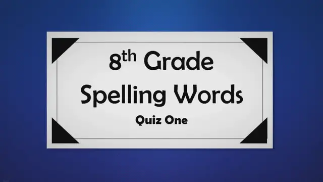 'Video thumbnail for 8th Grade Spelling Words'
