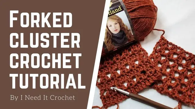 'Video thumbnail for Forked Cluster Stitch Crochet | Crochet Stitch Tutorial | Crochet Stitches For Beginners | How To'