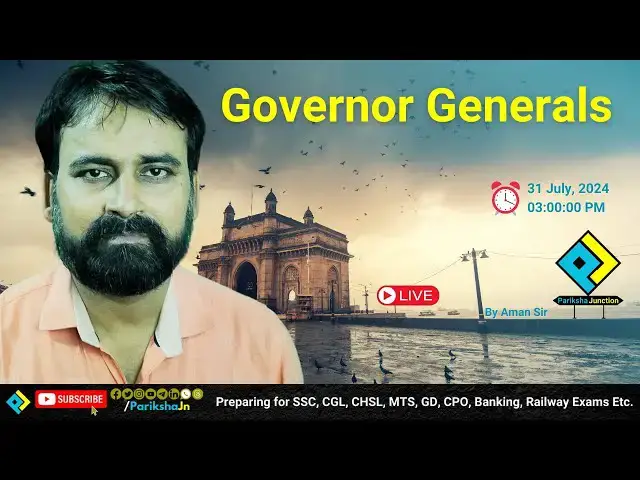 'Video thumbnail for Governor Generals of India | #Parikshajn | #ParikshaJunction | #MuftShiksha'
