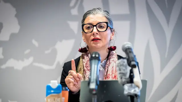 'Video thumbnail for UN expert Albanese says US sanctions won’t stop her'