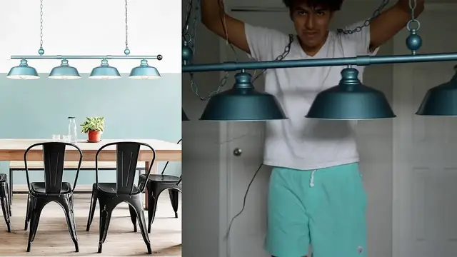 'Video thumbnail for Emliviar Industrial 54" Billiard Light with Metal Shade Unboxing'