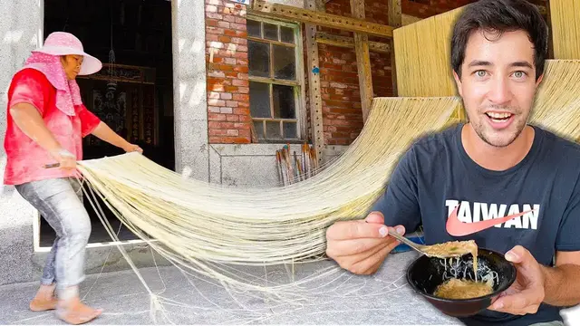 'Video thumbnail for Street Food in Taiwan - ANCIENT NOODLE FACTORY + Lukang's FAMOUS Cows Tongue Cake!'