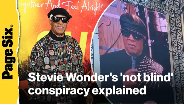 'Video thumbnail for Stevie Wonder's 'not blind' conspiracy theory explained'