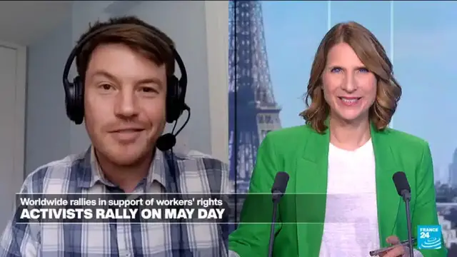 'Video thumbnail for Workers worldwide rally for rights, social justice at May Day protests'