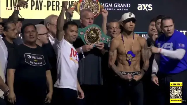 'Video thumbnail for Pacquiao makes weight ahead of return bout against Barrios'