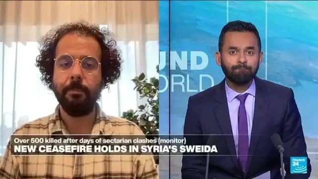 'Video thumbnail for New ceasefire agreement holds in Syria’s Sweida'