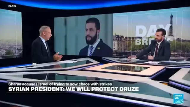 'Video thumbnail for Syrian leader vows justice after deadly clashes in Syria's Druze-majority Sweida'