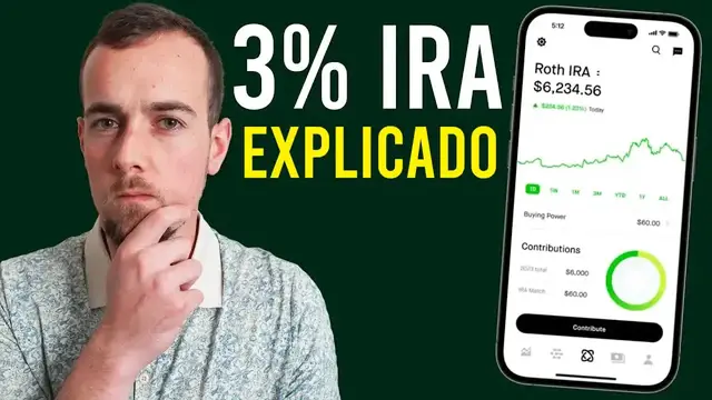 'Video thumbnail for ryan scribner espanol: robinhood ira, cómo funciona el emparejamiento del 3%'