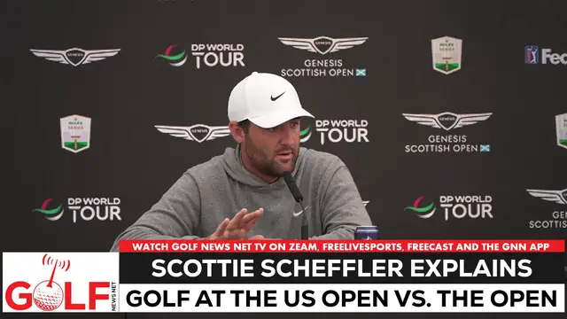 'Video thumbnail for Scottie Scheffler compares US Open golf vs. Open Championship golf'