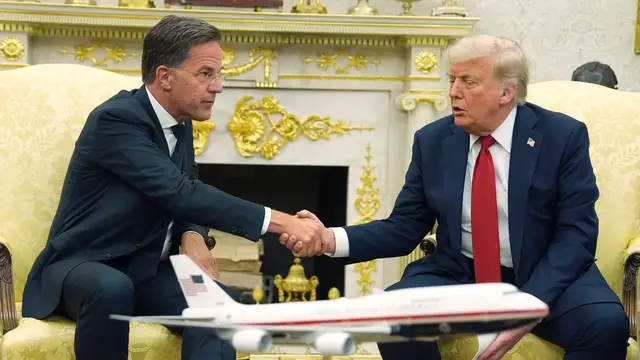 'Video thumbnail for Trump says US will send Patriot missiles to Ukraine, threatens new tariffs on Russia'