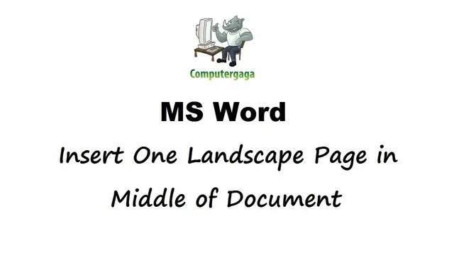 'Video thumbnail for Insert Landscape Page in Middle - Landscape One Page using Section Breaks'