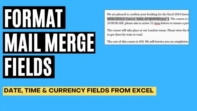 'Video thumbnail for Format Mail Merge Fields from Excel'