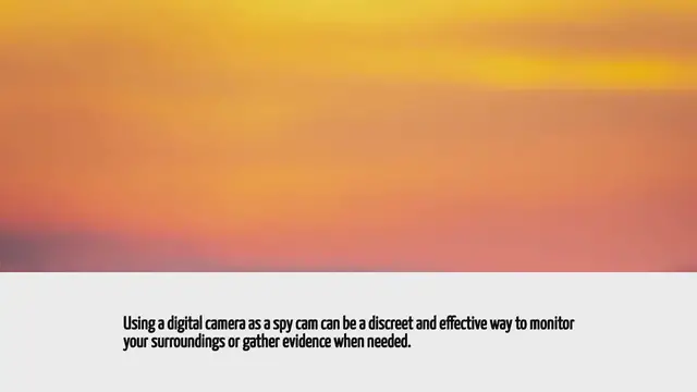 'Video thumbnail for How To Use Digital Camera As Spy Cam'